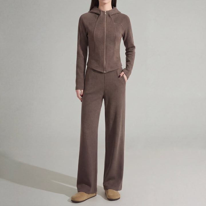 Women's Rhea Brushed Knit Set in Beige | Invictora.com