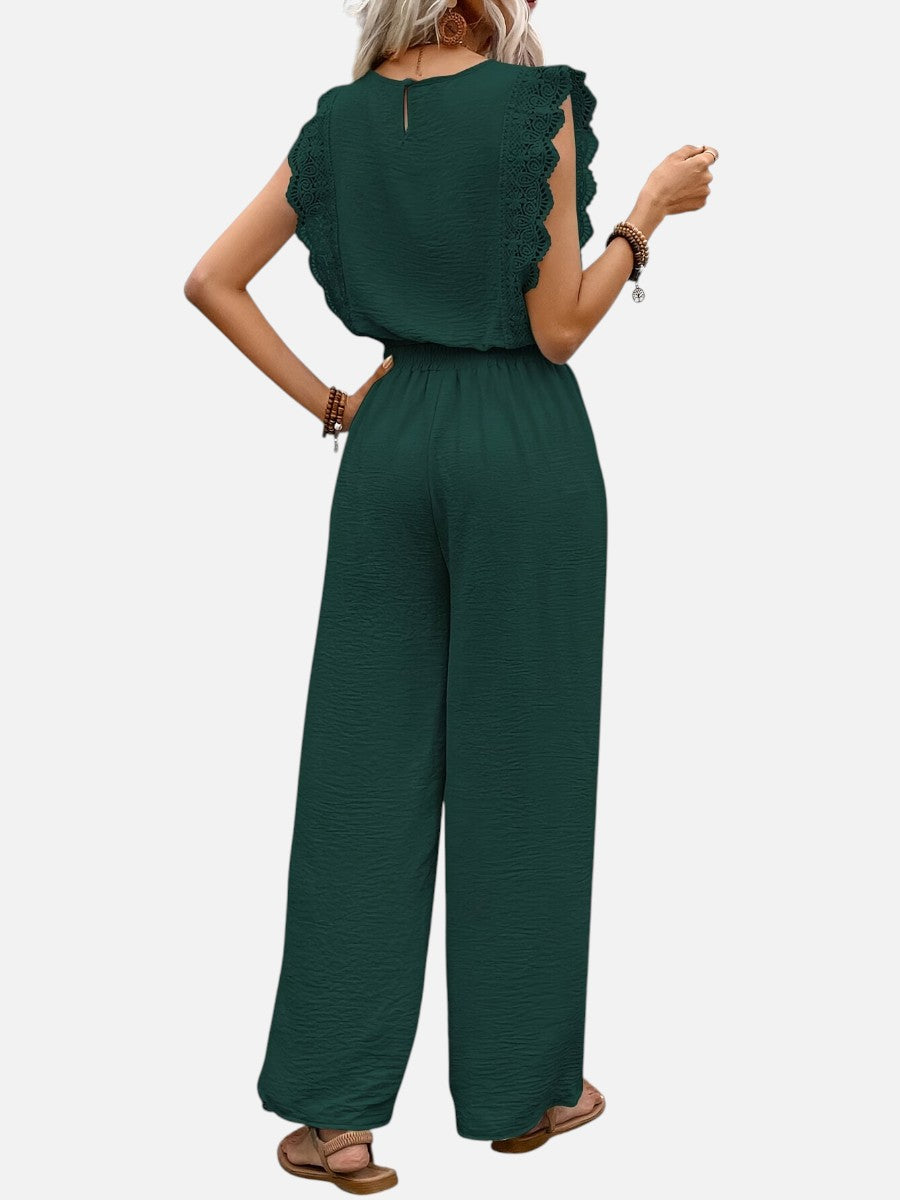 Women's Two Piece Outfit Set – Relaxed Top & Wide Leg Trousers in Navy | Invictora.com