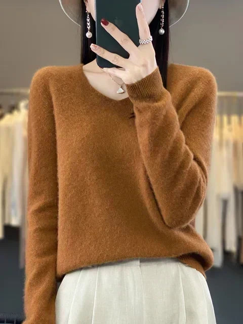 Women's Jumper – Relaxed-Fit V-Neck Knit