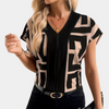 Women's Velora – Geometric V-Neck Blouse | Invictora.com