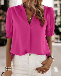 Women's Roselle – Vibrant Puff Sleeve Blouse