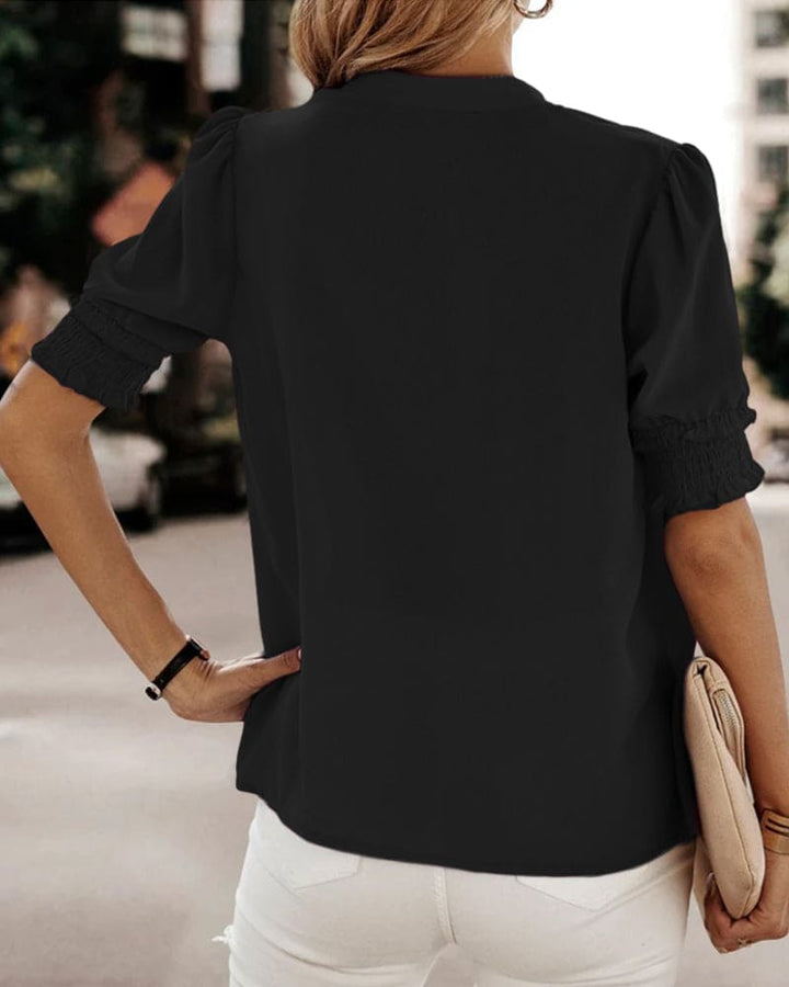 Women's Roselle – Vibrant Puff Sleeve Blouse in Blue | Invictora.com