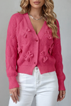 Women's Bow-Detail Button-Up Knit Cardigan