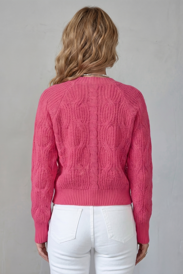 Women's Bow-Detail Button-Up Knit Cardigan