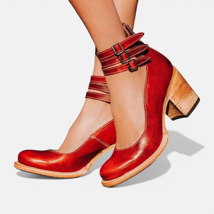 Women's Block Heel Ankle Boots - Buckle Strap Comfort product image | Invictora.com