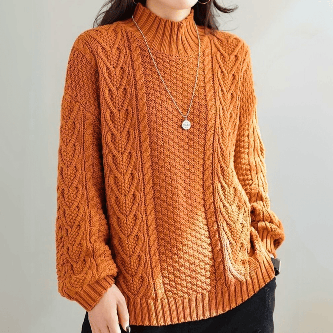 Women's Brooklyn Knit Sweater in Brown | Invictora.com