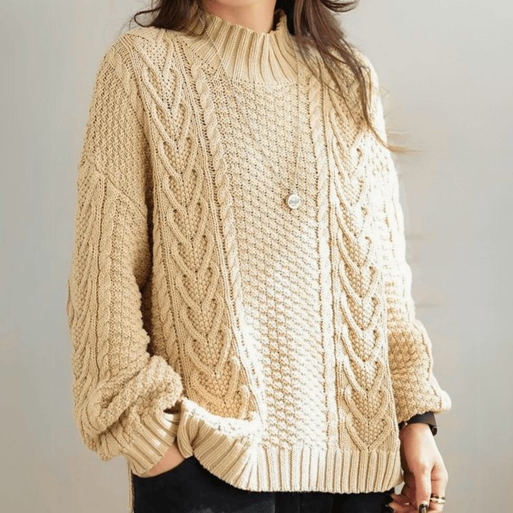 Women's Brooklyn Knit Sweater in Brown | Invictora.com