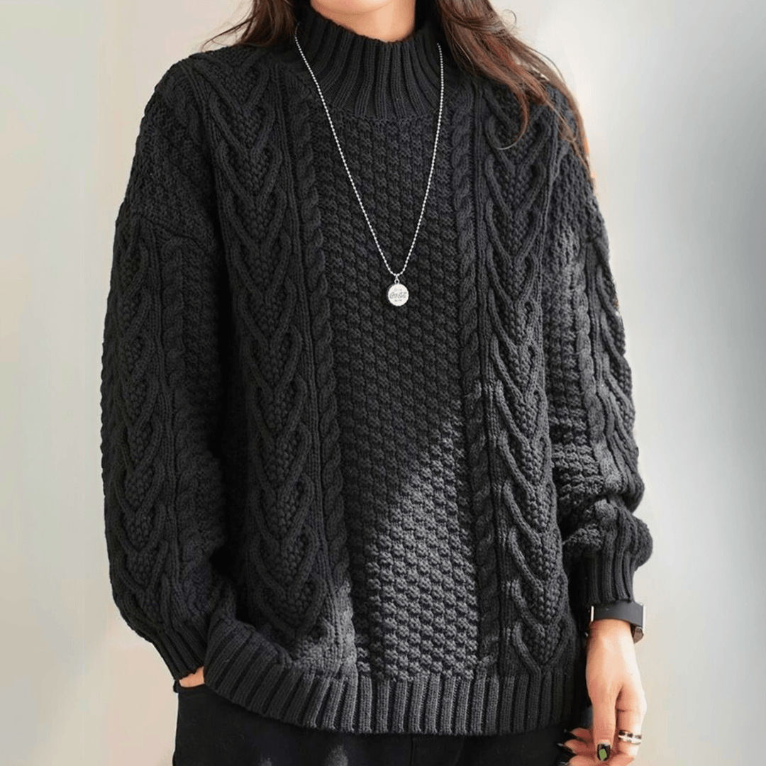 Women's Brooklyn Knit Sweater in Brown | Invictora.com