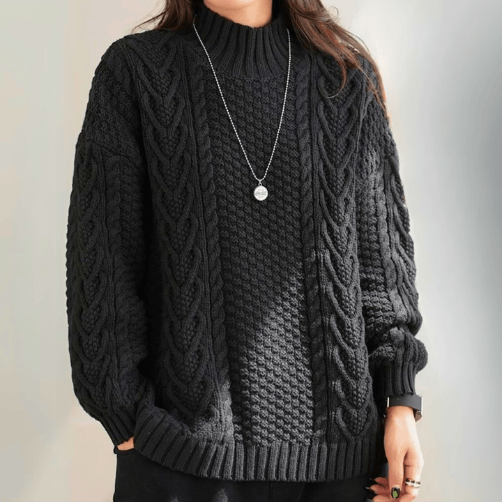Women's Brooklyn Knit Sweater in Brown | Invictora.com