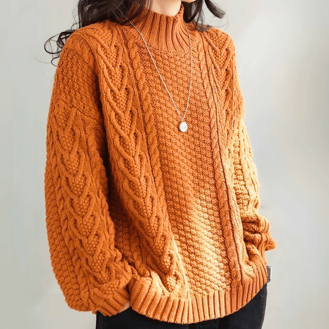 Women's Brooklyn Knit Sweater in Brown | Invictora.com