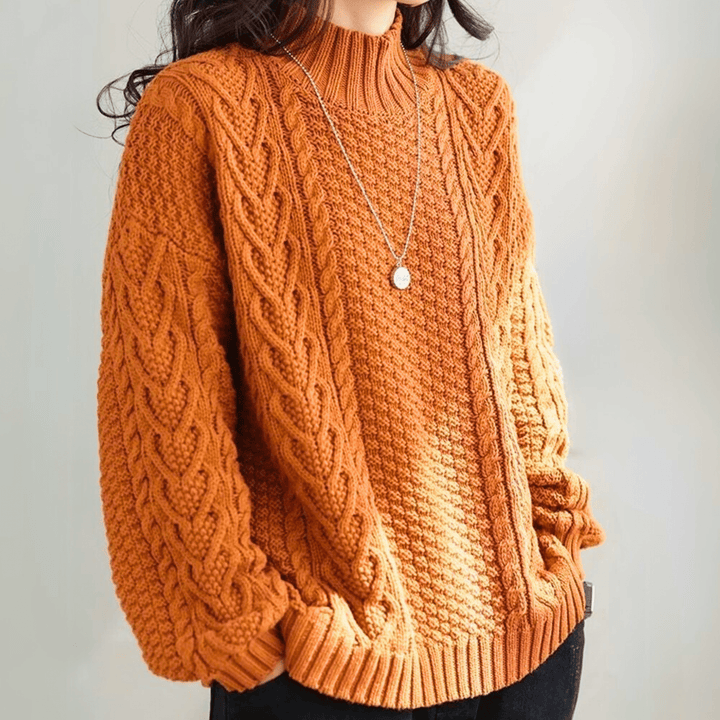 Women's Brooklyn Knit Sweater in Brown | Invictora.com