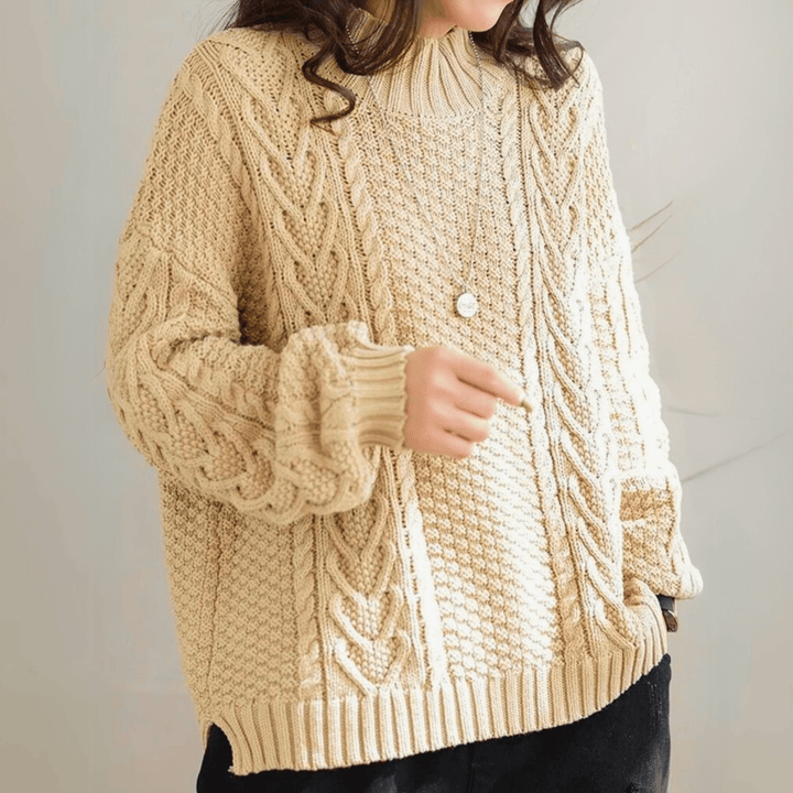 Women's Brooklyn Knit Sweater in Brown | Invictora.com