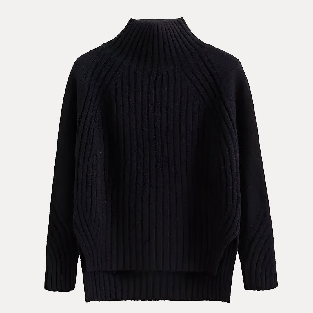Women's Sienne Knit Turtleneck Sweater in Apricot | Invictora.com