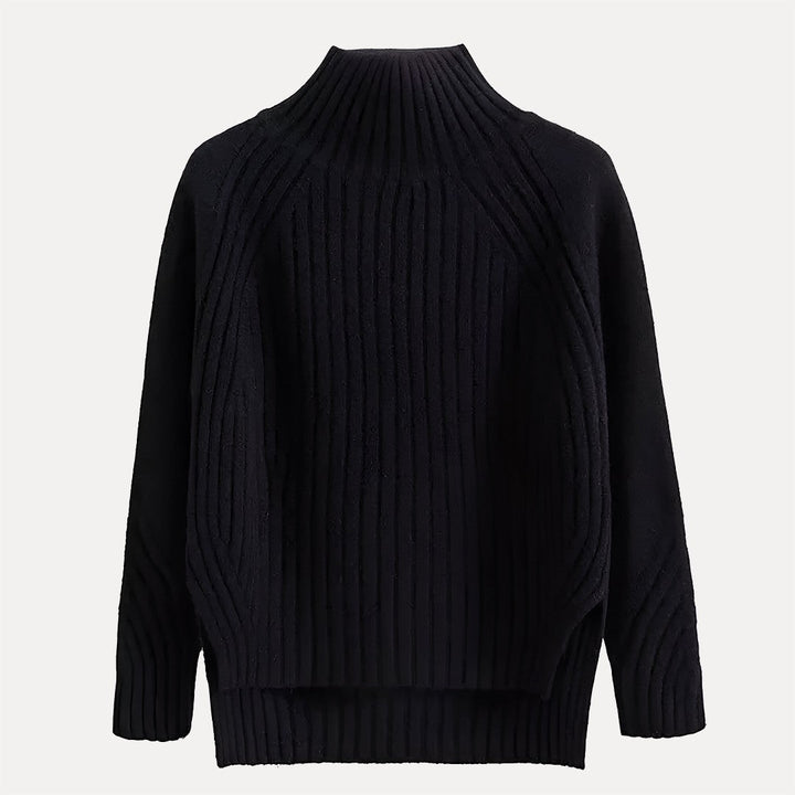 Women's Sienne Knit Turtleneck Sweater in Apricot | Invictora.com