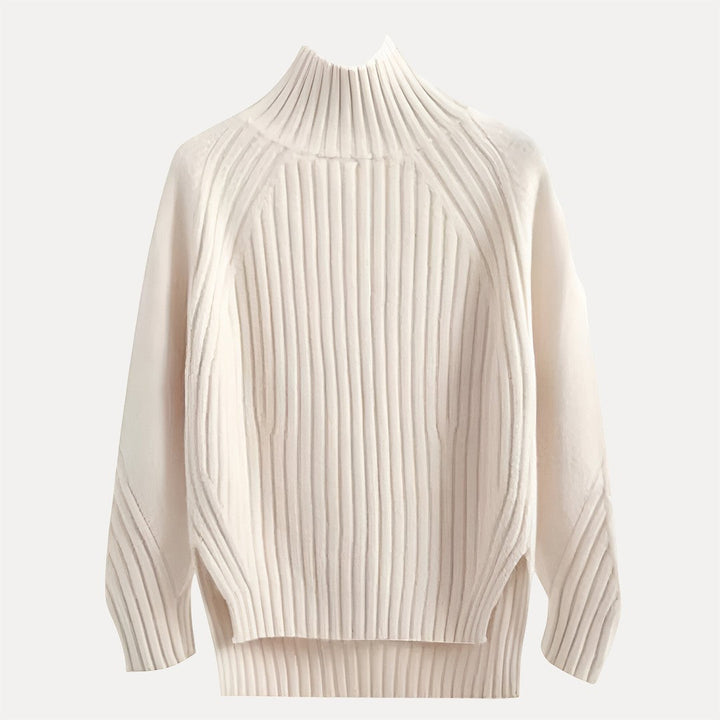 Women's Sienne Knit Turtleneck Sweater in Apricot | Invictora.com