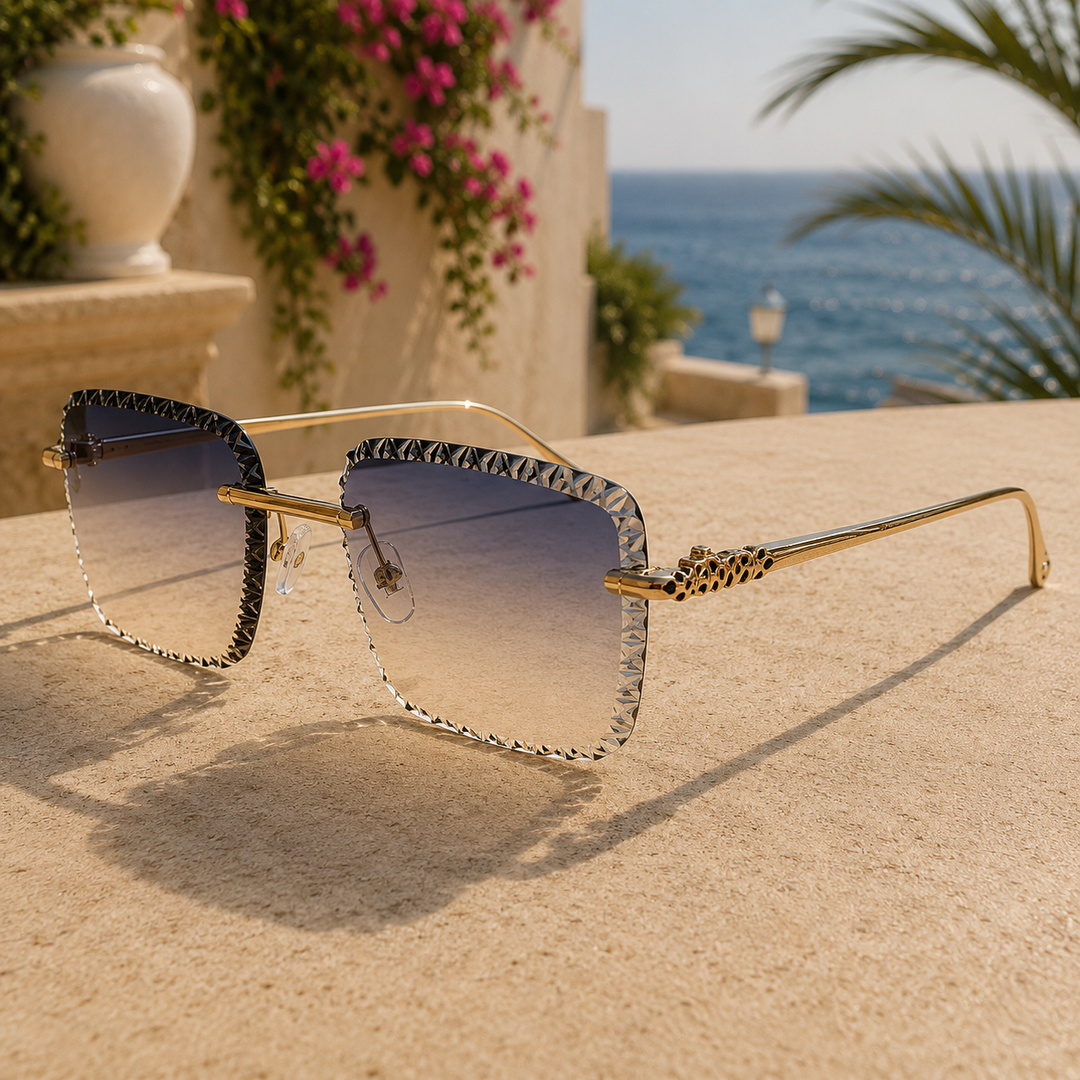 Women's Valentina Noir Sunglasses in Midnight Gold | Invictora.com