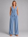 Women's Vera Relaxed Co-Ord Set in Light Blue | Invictora.com