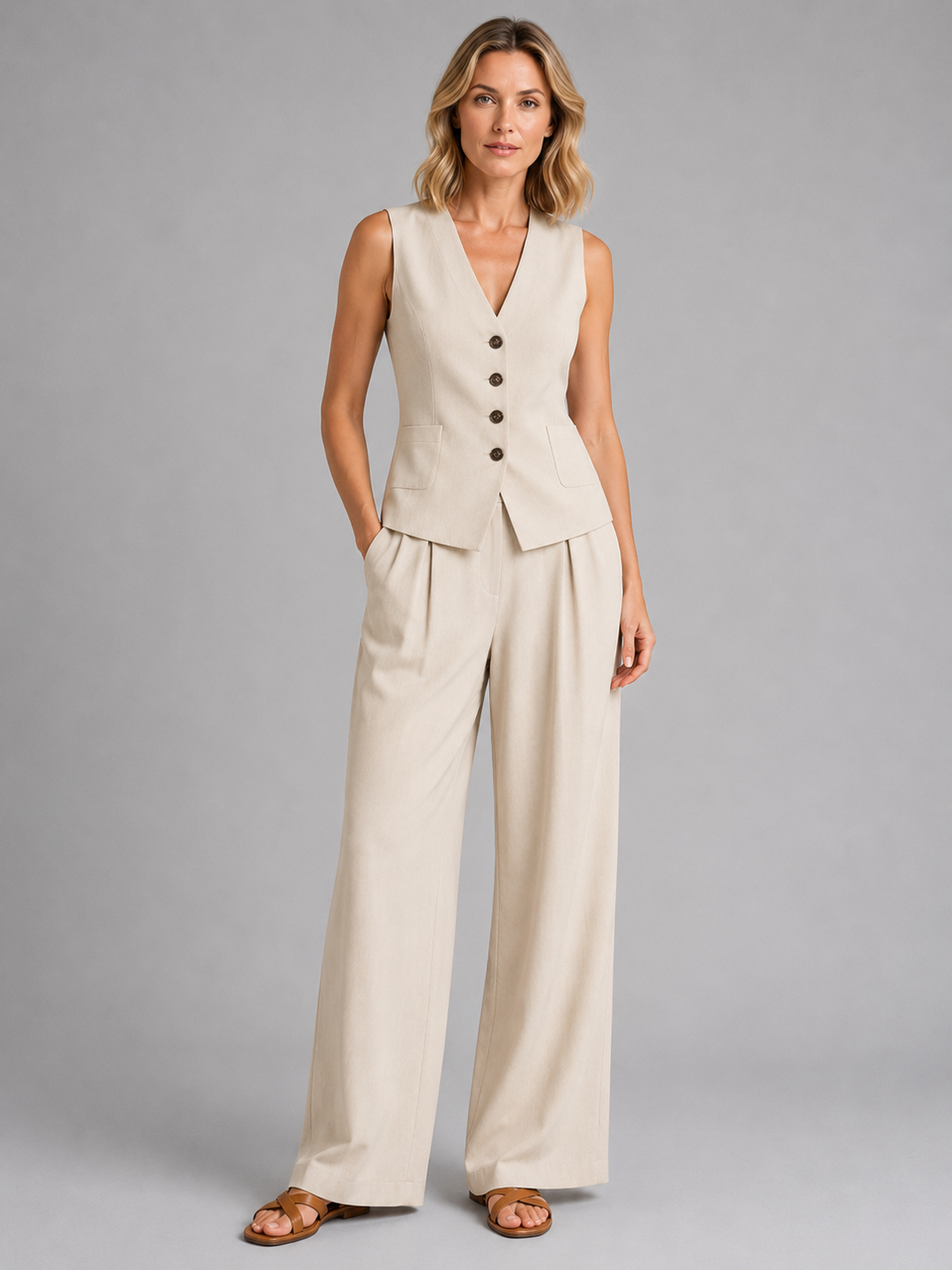 Women's Vera Relaxed Co-Ord Set in Light Blue | Invictora.com