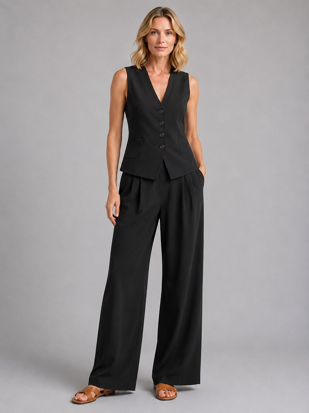 Women's Vera Relaxed Co-Ord Set in Beige | Invictora.com