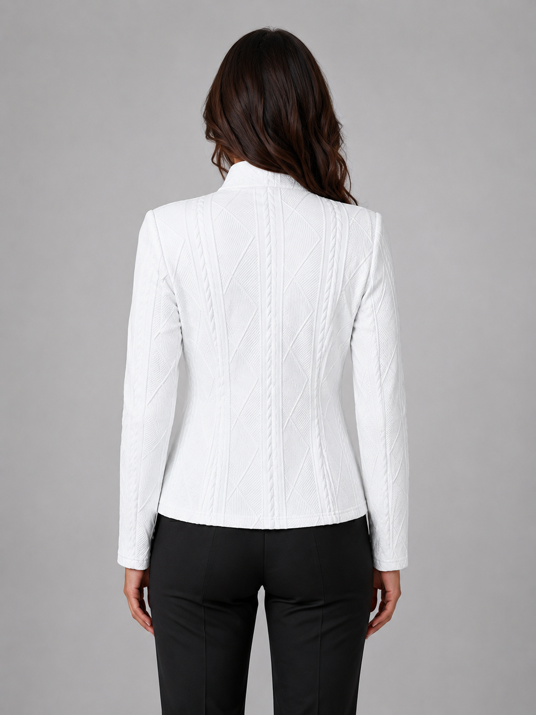 Women's Mireille Textured Blazer in White | Invictora.com
