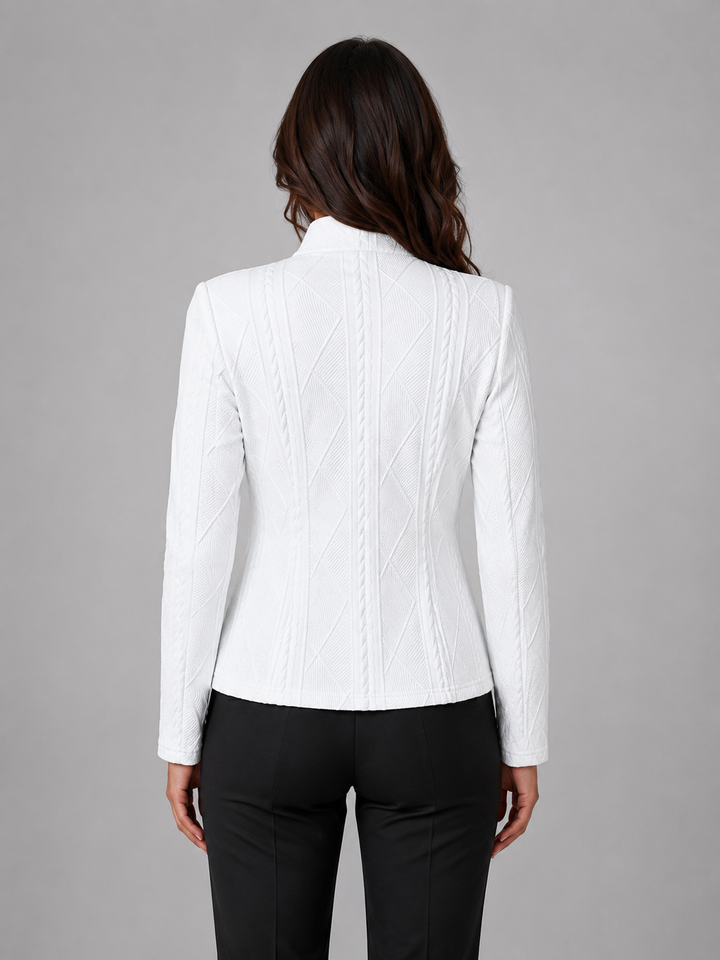 Women's Mireille Textured Blazer in White | Invictora.com