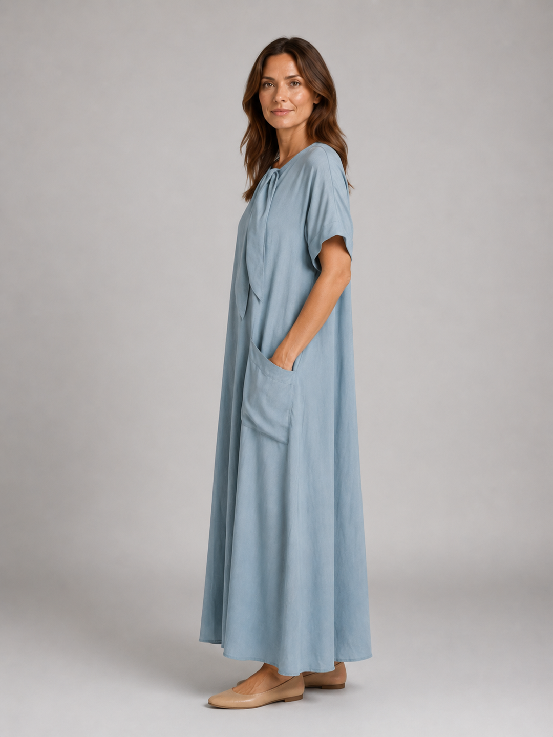 Women's Relaxed Pocket Maxi Dress - Flattering Flowy Silhouette product image | Invictora.com