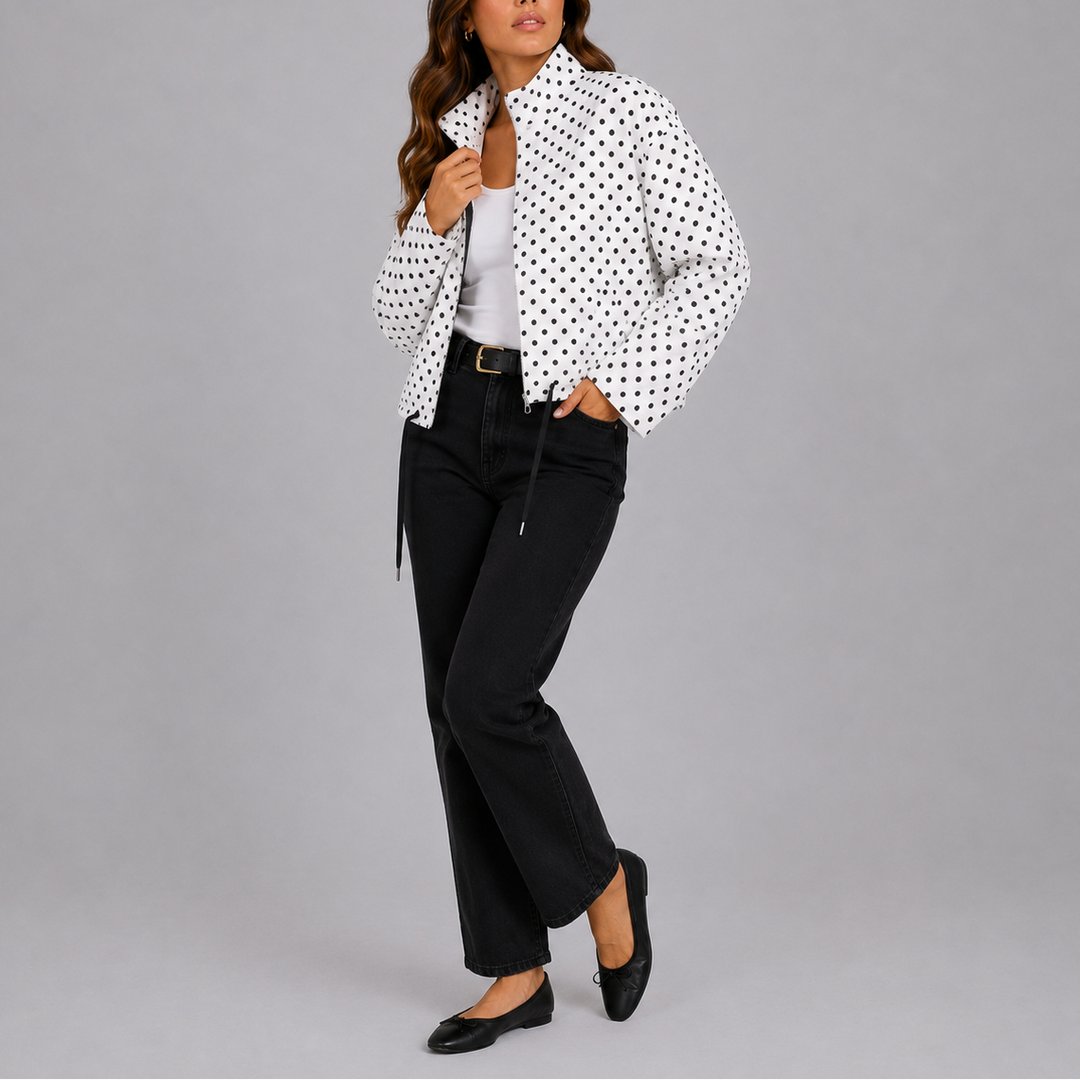 Women's Jacket – Lightweight Polka Dot Bomber