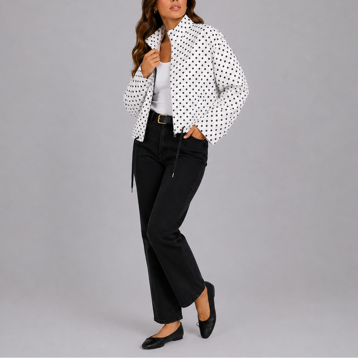 Women's Jacket – Lightweight Polka Dot Bomber