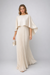 Women's Maxi Dress – High-Neck Pleated Chiffon Party