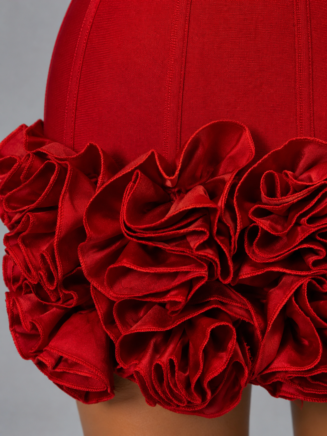 Women's Strapless Corset Mini Dress - 3D Floral Appliqué Party Style product image | Invictora.com