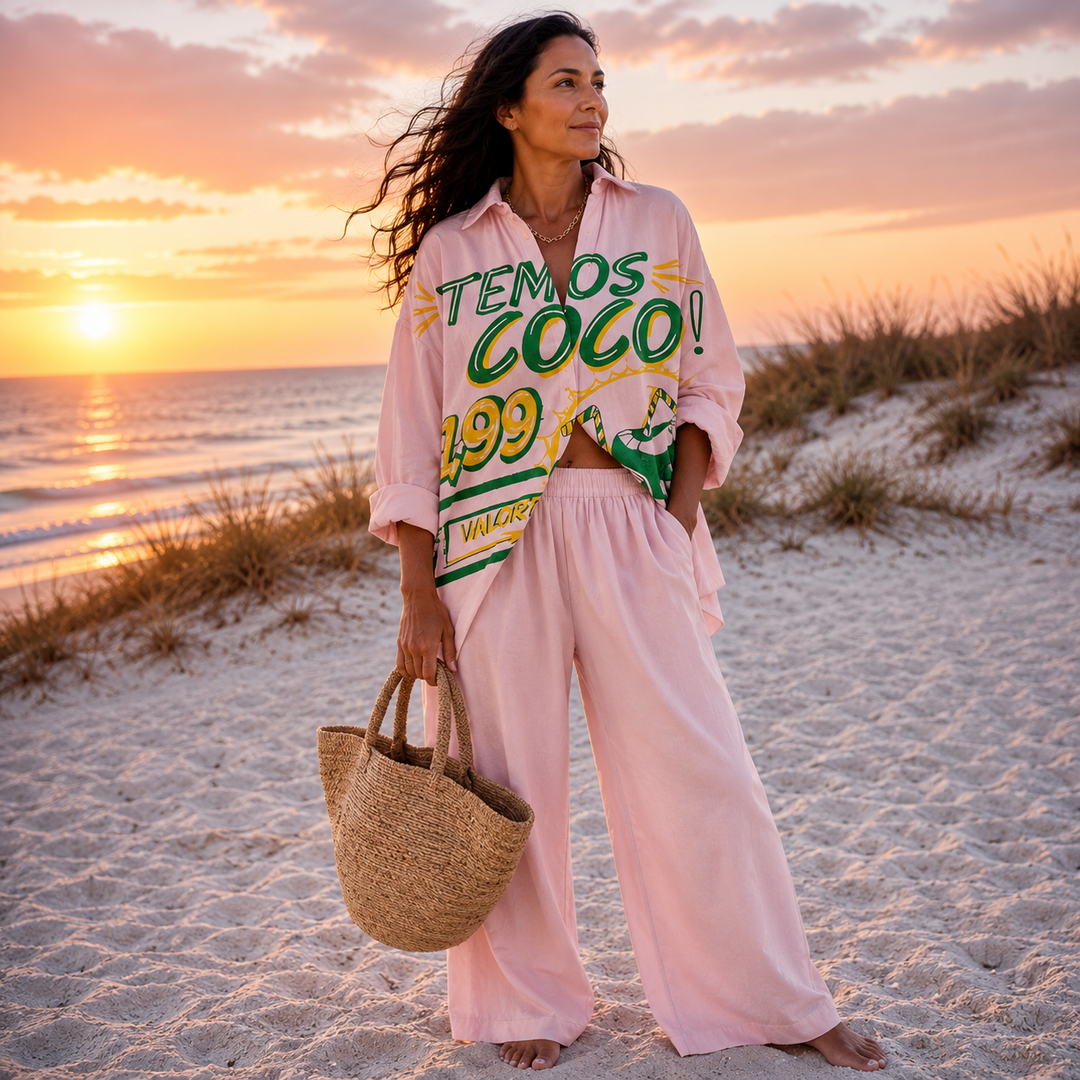 Women's Morena – Ocean Print Relaxed Co-Ord Set in Multicolor | Invictora.com