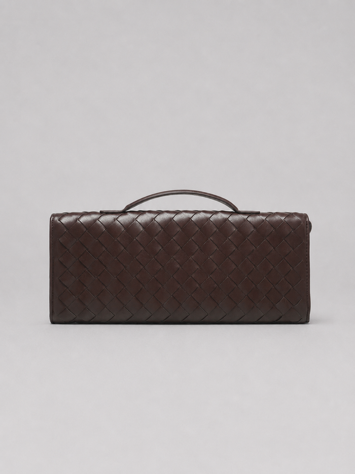Women's Woven Leather Look Clutch Bag – Timeless Elegant Design in Black | Invictora.com