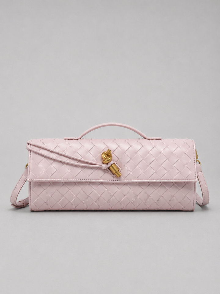 Women's Woven Leather Look Clutch Bag – Timeless Elegant Design | Invictora.com