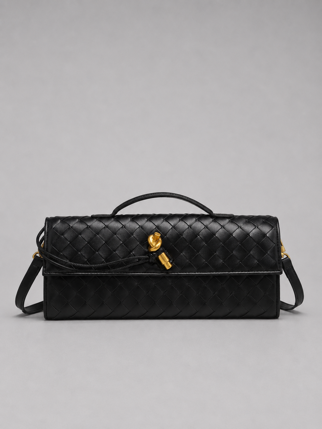 Women's Woven Leather Look Clutch Bag – Timeless Elegant Design | Invictora.com