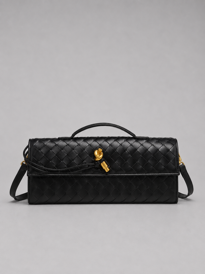 Women's Woven Leather Look Clutch Bag – Timeless Elegant Design | Invictora.com