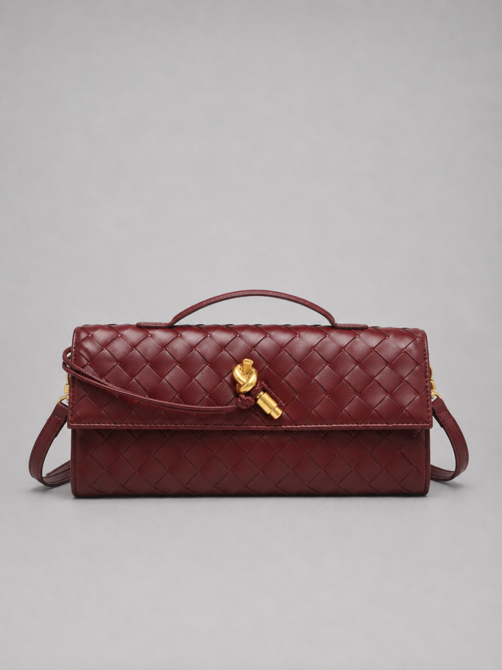 Women's Woven Leather Look Clutch Bag – Timeless Elegant Design | Invictora.com