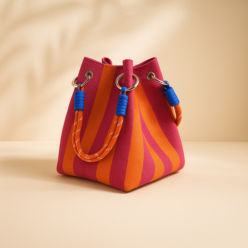 Women's VICTORIA BUCKET BAG in Rose Orange | Invictora.com
