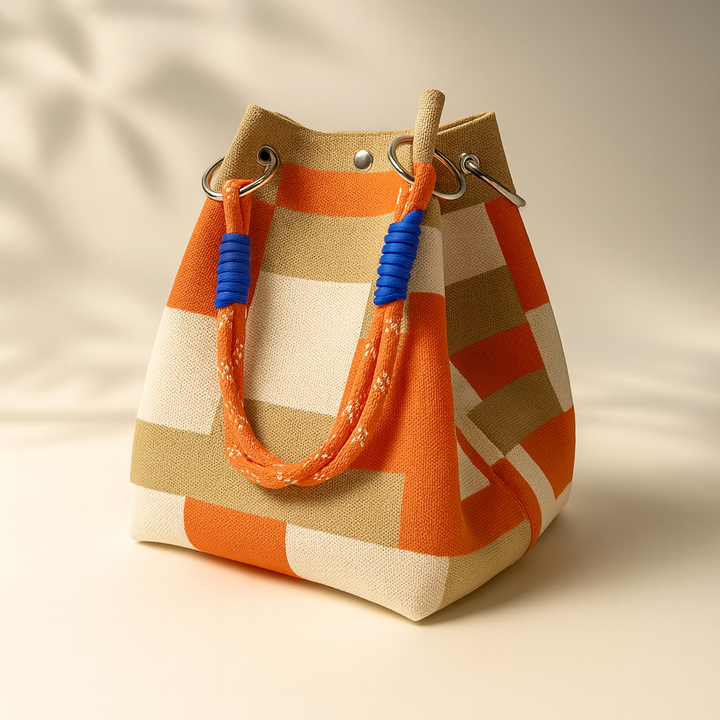 Women's VICTORIA BUCKET BAG in Khaki Orange | Invictora.com