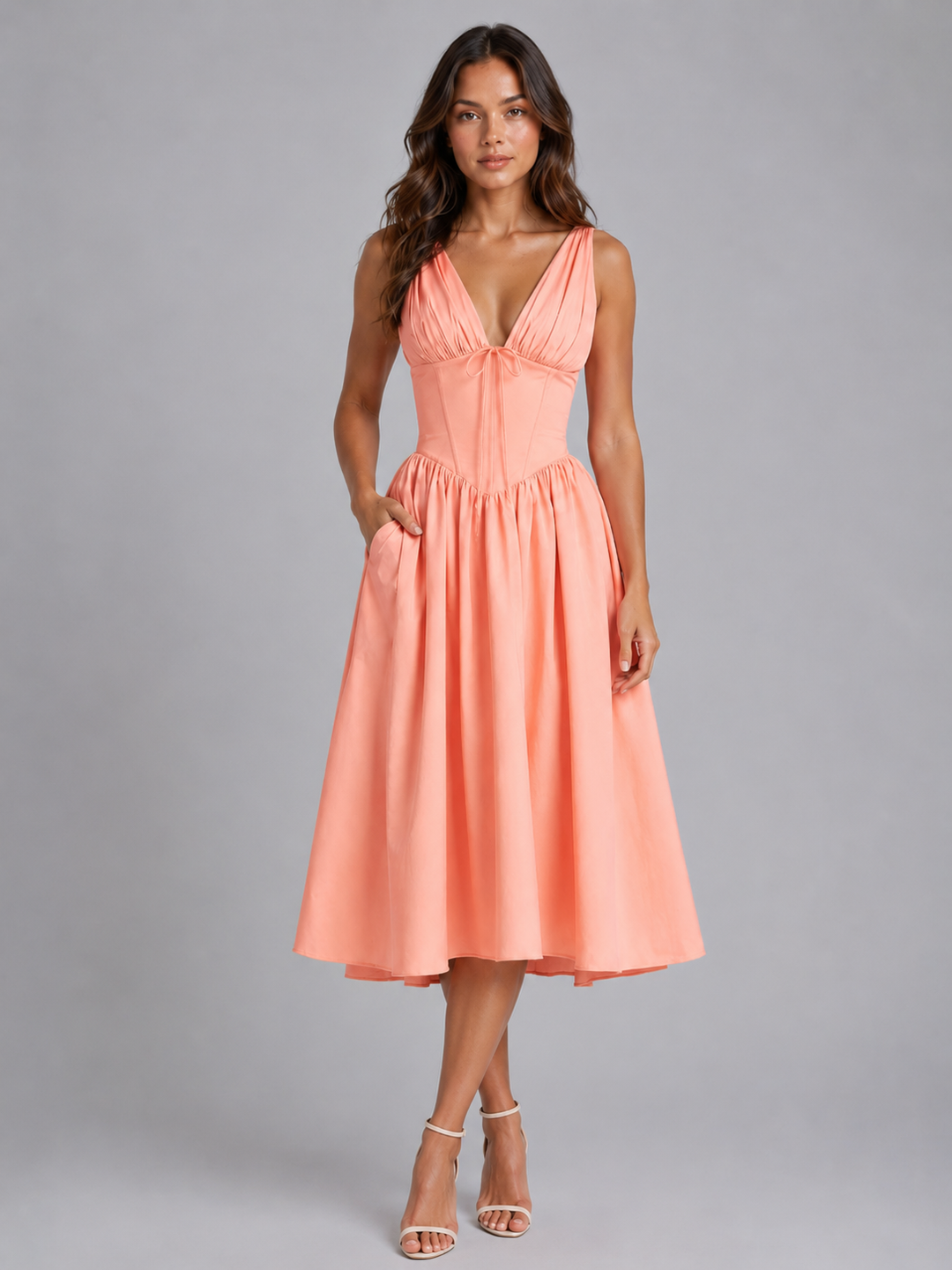 Women's Floral Midi Sundress - Summer Occasion Style product image | Invictora.com