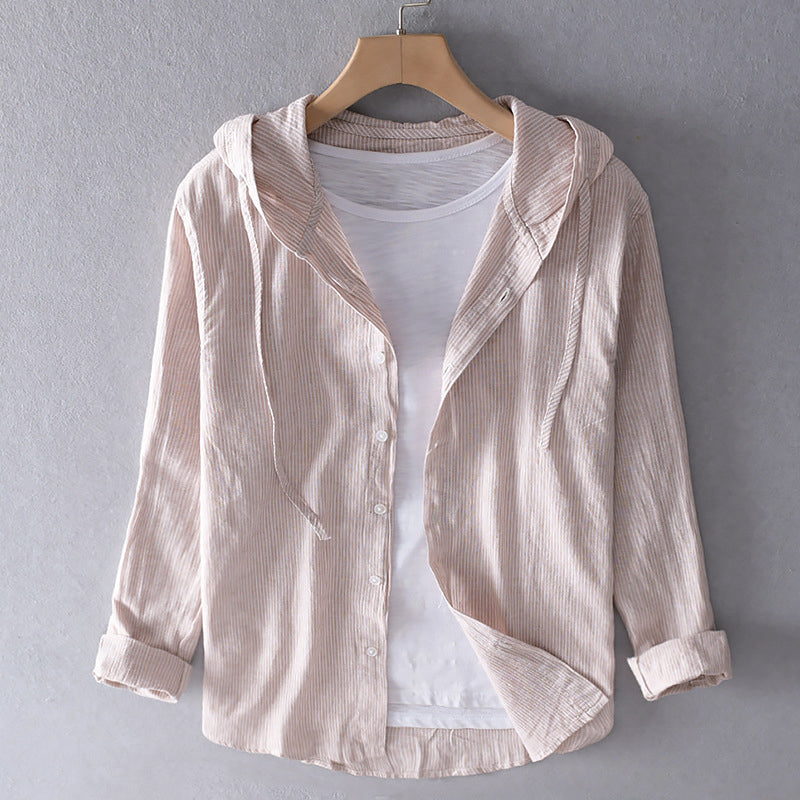 Women's Lunessa – Elegant Women's Linen Blouse in Beige | Invictora.com