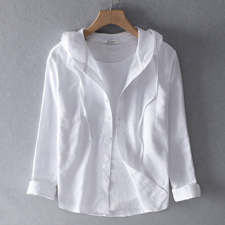 Women's Lunessa – Elegant Women's Linen Blouse in Beige | Invictora.com