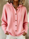 Women's Knit Cardigan – Hooded Knit Drawstring Hood