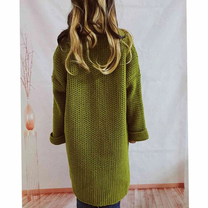 Women's Knit Cardigan – Oversized Chunky Knit Front Pockets