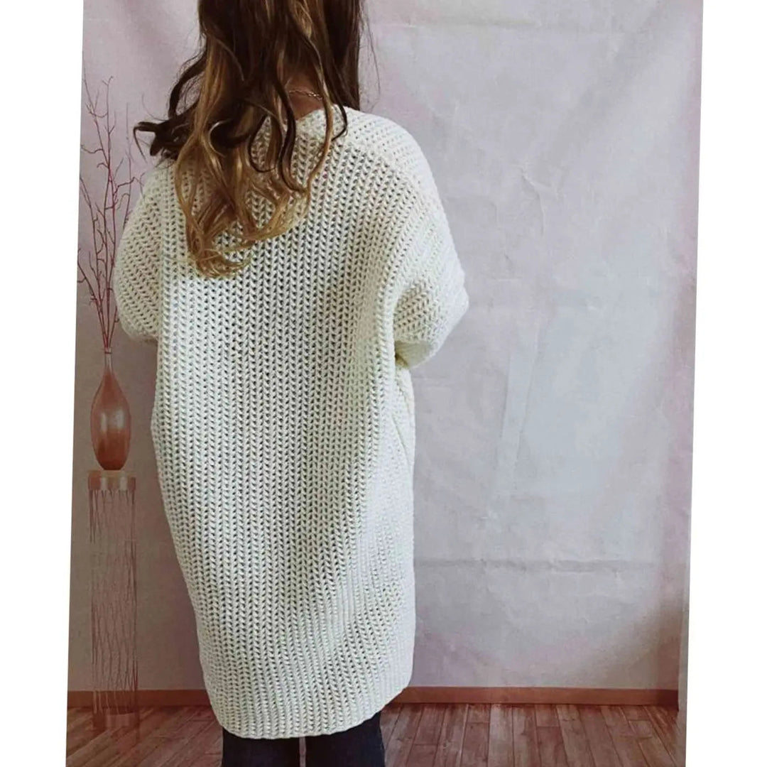 Women's Knit Cardigan – Oversized Chunky Knit Front Pockets
