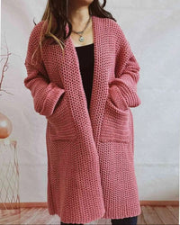 Women's Knit Cardigan – Oversized Chunky Knit Front Pockets