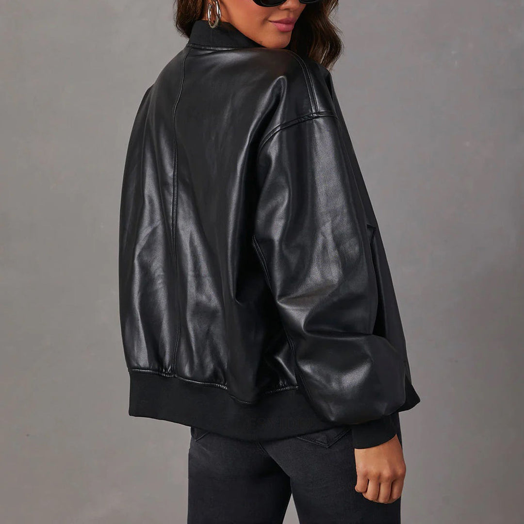Women's Liv Leather Jacket in Brown | Invictora.com