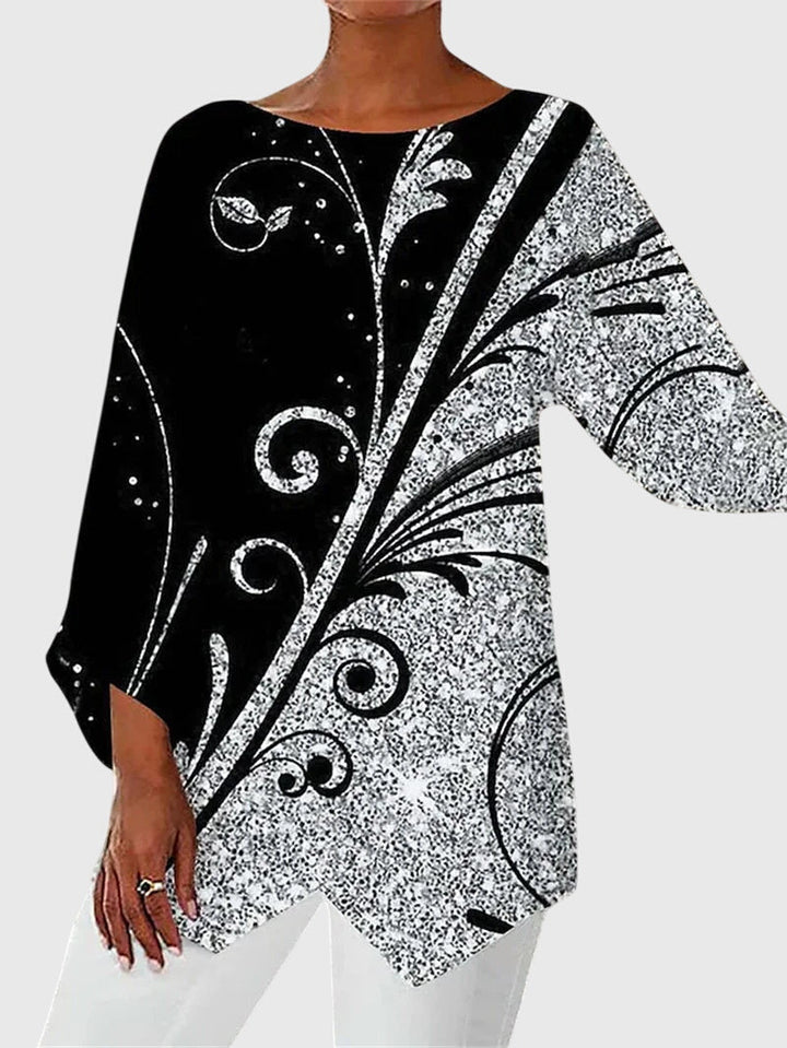 Women's Maya – Elegant Butterfly Print Asymmetric Blouse | Invictora.com