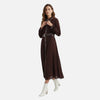 Women's Pleated Long Sleeve Midi Dress product image | Invictora.com