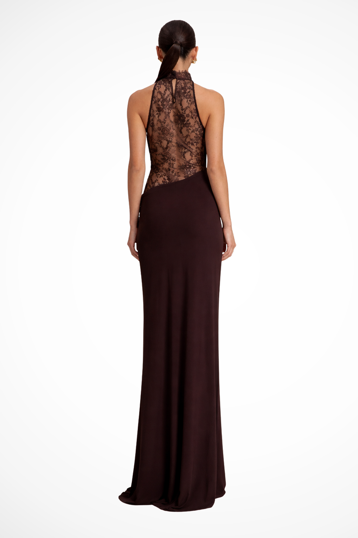 Women's Maxi Dress – Halter Neck Lace