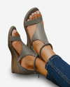 Women's Wedge Sandals - Modern Leather Look product image | Invictora.com